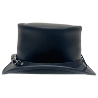 Chapeau de cowboy gothique ajustable en cuir véritable avec crâne pour hommes et femmes, fait main, style steampunk victorien, mode personnalisée, vente en gros