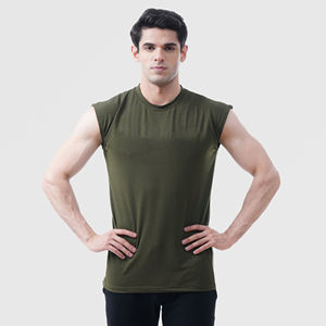 Faible MOQ, débardeur pour homme 100% coton, débardeurs pour homme pour la salle de sport, entraînement, séchage rapide, dos nageur, débardeurs pour homme en vente, service OEM - Product Image 4