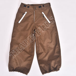Pantalones Impermeables para la Nieve Color Marrón con Bolsillos con Cremallera Blanca, Cintura Ajustable y Dobladillo Elástico para Actividades al Aire Libre en Invierno - Product Image 1