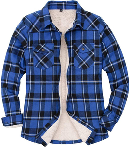 Custom Logo <b>Men's</b> <b>Flannel</b> <b>Shirt</b> 100% Cotton <b>Blue</b> Button Long Sleeves Regular Fit Casual Spring Eco-Friendly Breathable Quick Dry - Product Image 1