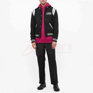 Chaqueta universitaria de invierno al por mayor 2025 chaqueta de color personalizada chaqueta universitaria básica de algodón para todas las estaciones para hombres - Product Image 5