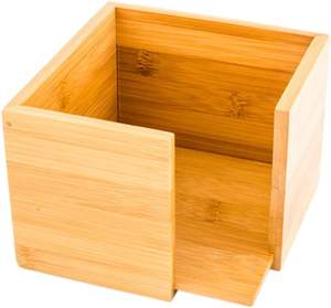 Servilletero de cóctel de bambú Servilletero de madera-Color natural-5 pulgadas-Dispensador de servilletas de cóctel cuadrado - Product Image 2