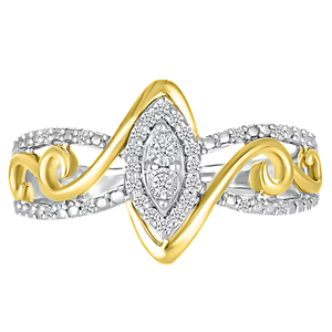 <b>Vintage</b> Classic Engagement <b>Ring</b> in 18K Yellow <b>Gold</b> and White <b>Gold</b> with Lab Grown Diamond Vvs Clarity and Def Color - Product Image 1