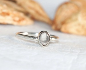 Anillo de howlita de mármol natural en plata de ley 925 hecho a mano, joyería de piedras preciosas blancas, regalo para ella - Product Image 5