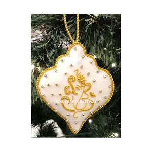 Diseñador indio hecho a mano, abalorios de forma personalizada, adorno de Navidad con bordado Zari, trabajo de cuentas utilizado para el Festival de Navidad - Product Image 1