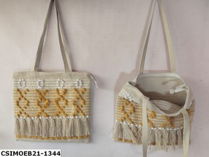 Bolsos de Mano de Algodón Dari Hechos a Mano por Diseñadores Internacionales de Craftstages, Bolsos de Hombro con Patrón de Hilo Cuadrado Tejidos a Mano, Ecológicos para Mujer - Product Image 3