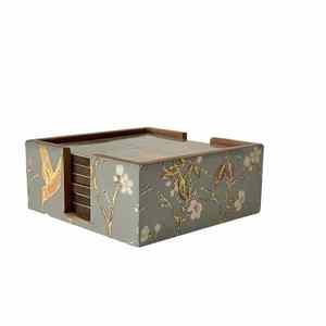 Wholesale Exclusive 4-Piece Square Resin Horn Bone Coaster Set Natural Slices Eco-Friendly Modern Coffee Tea <b>Cup</b> <b>Mat</b> Padded - Product Image 5