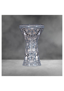 Auténtica Darbuka Gawharet El Fan Grey Star Geometric Standard de 22 cm, Pearl Doumbek - Product Image 6