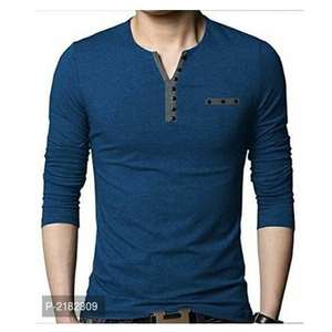 100% algodón Tri Blend Raglan Henley camisa de manga larga con cuello en V para hombre Camiseta Semi Longline dobladillo curvo patrón sólido logotipo frontal - Product Image 5