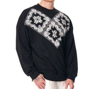 Sweat-shirt à épaules tombantes surdimensionné pour homme en vrac Meilleure qualité Basiques pour homme Sweat-shirt à col rond surdimensionné en coton mélangé - Product Image 3