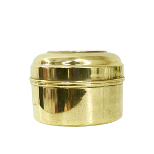 Ensemble de 3 boîtes rondes pour roti, contenants en laiton de bonne qualité avec couvercles, différentes tailles pour le stockage des chapatis - Product Image 2