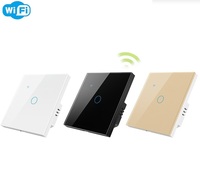 Automatisation de la maison intelligente pour interrupteur intelligent tactile Wi-Fi EU 4 boutons 1 voie blanc compatible Smart Life PC Alexa & Google Home