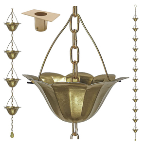 Cadena de Lluvia con Recubrimiento Negro, Campanas Decorativas y Copas que Reemplazan las Canaletas y Desvían el Agua, Suministros para Jardín Exterior - Product Image 2