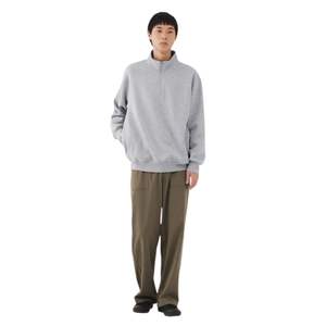 Custom 100% Cotton Solid <b>Fleece</b> Oversized Half/<b>Quarter</b> <b>Zip</b> <b>Men's</b> Hoodie Streetwear With Custom Logo 1/4 Zipper Sweatshirt - Product Image 3