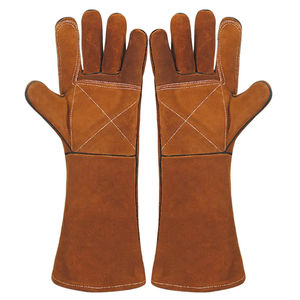 ถุงมือเชื่อมหนังวัวแบบเต็มนิ้วถุงมือนิรภัยสำหรับใช้ในงานช่างด้ามจับสบายมือป้องกันระบายอากาศได้ดี - Product Image 4