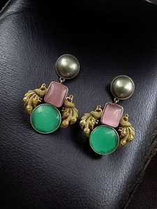 OM Fashion Studio Vintage Français Égyptien Laiton Léger Multi-Fonction Classique Boucle D'oreille Temple Mur Lapis Or Pierre - Product Image 6