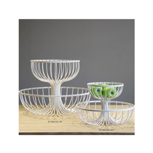Frutero Decorativo de Metal de 2 Niveles con Revestimiento de Polvo, Elegante, Económico, al por Mayor, Precio Bajo, Directo de Fábrica, Frutero Indio - Product Image 1
