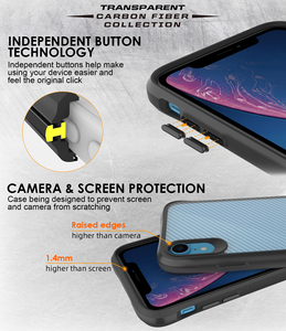 Mat Şeffaf Karbon <span class=keywords><strong>Fiber</strong></span> PC+TPU Kombine Malzeme Su Geçirmez Darbeye Dayanıklı Cep Telefonu Kılıfları Yükseltilmiş Kenarlar 12 Ay Garanti DUYIO - Product Image 5