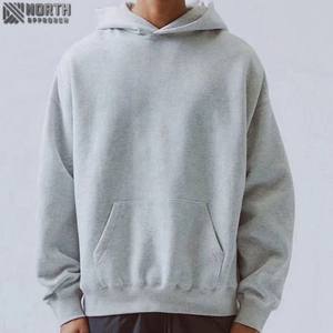 Streetwear High Quality Hoodie 450gsm With No <b>String</b> 100% Cotton Unisex Puff Print Hoodie For Men Drop Shoulder Heavyweight - Product Image 3