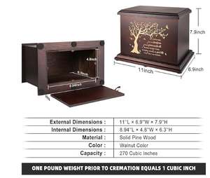 Urnas conmemorativas de cremación para cenizas humanas, hombre adulto, mujer, caja de urnas de madera y ataúd para cenizas, hombres, mujeres y niños, 270lbs. - Product Image 3