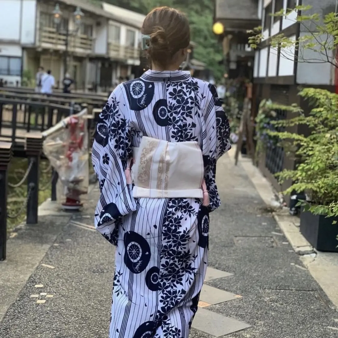 Japanese traditional kimono yukata women ladies long dress