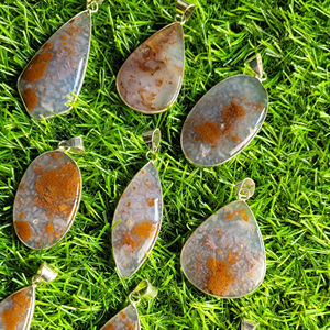 Mejor grado Polka Chalcy cabujón Polka Chalcy Metal colgante cabujón de cristal Natural colgante de piedras preciosas - Product Image 4