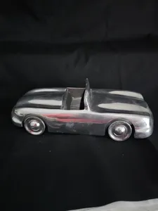 Modèle de voiture de sport Art déco en fonte d'aluminium massif Vintage Sculpture Presse-papiers décoratif pièce de collection - Product Image 2