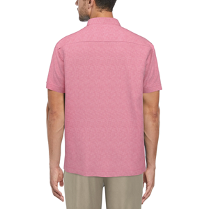 เสื้อเชิ้ตแขนสั้นลายทางสีชมพูสำหรับเด็กทารกคอเสื้อแบบเปิดไม่ยับสำหรับผู้ชายทรงพอดีตัวปกติ100% โลโก้ออกแบบได้ตามต้องการ - Product Image 4