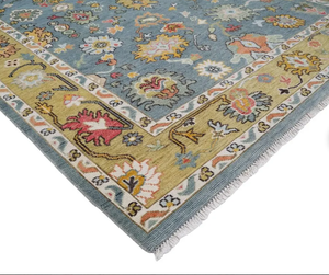 Tapis en laine noué à la main Oushak fait à la main, tapis vintage pour chambre à coucher, cuisine, chambre d'enfant, taille personnalisée 6x9, ensemble coloré pour la décoration de la maison - Product Image 1