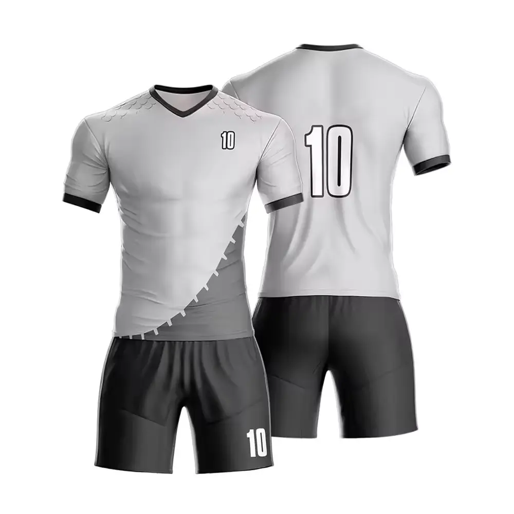 Ensemble de maillots et shorts de football à séchage rapide avec logo d'équipe personnalisé, vêtements de sport unisexes à prix