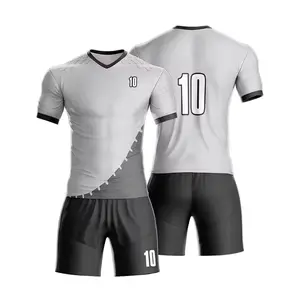 Conjunto de camisas e shorts de futebol de secagem rápida com logotipo personalizado para equipes de futebol, roupas esportivas unissex a preços