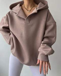 Sudadera corta con capucha personalizada para mujer, sudaderas y sudaderas informales para mujer, Sudadera con capucha recortada de gran tamaño para mujer - Product Image 4