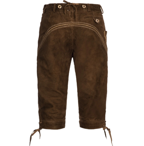 กางเกงหนัง bavaeian แบบลำลองของผู้ชายน้ำหนักเบาปักกระดุมที่หัวเข่าแบนมีไฟ - Product Image 2