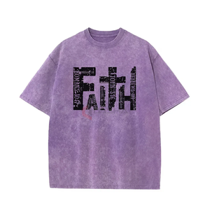 T-shirt surdimensionné en coton délavé vintage 230gsm pour hommes Style rétro artistique flocon de neige frit court lâche lavé à l'acide 100% coton - Product Image 3