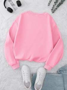 NUEVAS Sudaderas con Capucha de Algodón 100% para Mujer, Estilo Casual Urbano, Estampadas, Holgadas, con Hombros Caídos - Product Image 4