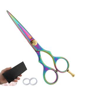 Tijeras de peluquero recubiertas de varios colores hechas con tijeras de peluquería de acero inoxidable con cuchillas afiladas - Product Image 2