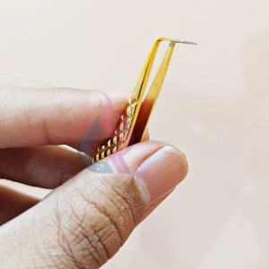 แหนบขนตาสแตนเลสสตีล90องศาทนทานเคลือบทองฉลากตามต้องการ - Product Image 2