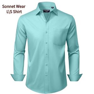 Camisa de vestir de manga larga para hombre Camisa formal de negocios de algodón 100% personalizada de fábrica - Product Image 2