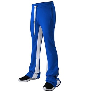 Nouveau design de pantalon évasé personnalisé à rayures et longs avec cordon de serrage pantalon de survêtement baggy empilé de couleur rouge - Product Image 2