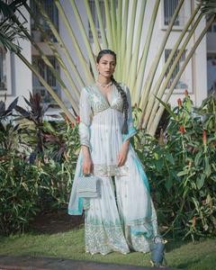 ชุดคอลเล็คชั่น Salwar KAmeez สำหรับผู้หญิง,ชุดเสื้อผ้าสำหรับงานแต่งงานงานคู่ชุดอินเดียปากีสถานบริสุทธิ์พร้อมงานปัก - Product Image 4