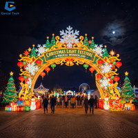 Installations lumineuses géantes pour l'entrée des attractions de Noël dans les parcs à thème, les centres commerciaux et les événements festifs