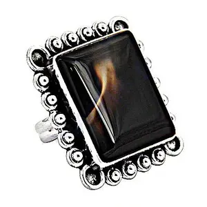 925 Silver Boho-Style Black Onyx <b>Statement</b> <b>Ring</b> for Women Handmade Jewelry Natural Stone Rhodium Plated Men's <b>Ring</b> Fine - Product Image 2