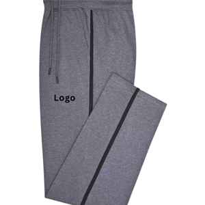Charcoal Cross Pocket Knit <b>Pajama</b> Cotton Spandex Soft Stretch Lounge Pants Relaxed Fit with Drawstring Waist & Side Pockets - Product Image 1