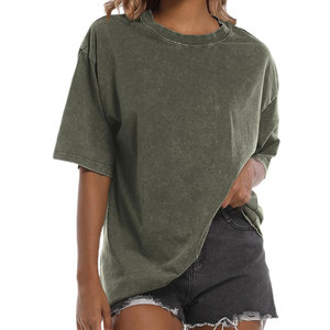 Camisetas de gran tamaño con lavado ácido moderno para mujer, camisetas de verano holgadas a la moda, venta al por mayor ecológica - Product Image 1