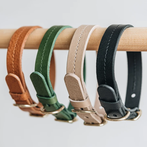 Wholesale High Quality Best Selling <b>Leather</b> <b>Dog</b> Cat Collar Leash Set Training Luxury Adjustable Eco-friendly Durable Customized - Product Image 5