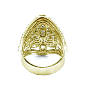 Meilleure fabrication de haute qualité 18K or jaune massif véritable diamant bague de cocktail poire brillante pour dames pour mariage et fête - Product Image 3