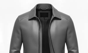 Manteau long en cuir pour homme haut de gamme, col en toile, mode de rue moderne - Product Image 3