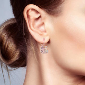 Boucles d'oreilles Jeulia Dreamy Swan en or rose et argent sterling avec diamant et zircon - Product Image 5