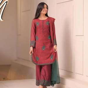 Nouvel arrivage Collection de palazzo en soie crêpe français pur pour femmes pour la fête - Product Image 1