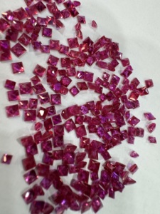 Gemas Tasbiya, Rubí Natural de 3 mm, Corte Radiante, Tratado Térmicamente, Gema Suelta para la Fabricación de Joyas - Product Image 2